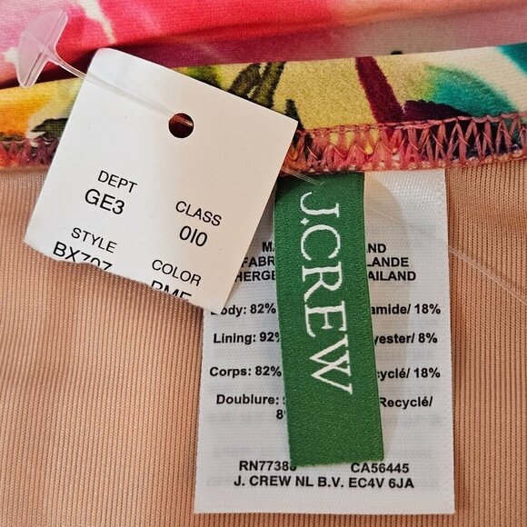 NEW! J. Crew Size 22 Ruched Tie-shoulder One-piece Swimsuit Floral Print Pink - Picture 6 of 11